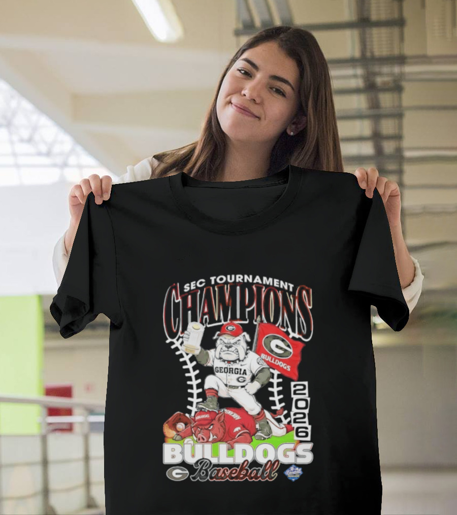 Georgia Bulldogs SEC Tournament Champions 2026 Baseball Victory T-Shirt