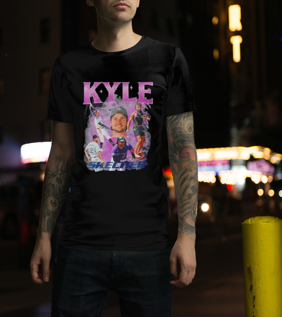 Kyle Skechers Baseball Player Collage T-Shirt