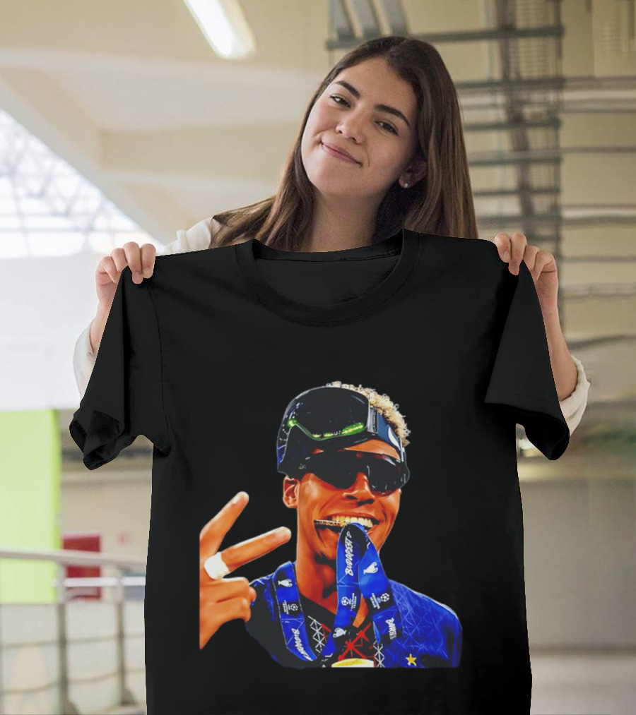 Paris Saint Germain Desire Doue Biting Medal Victory Celebration T-Shirt