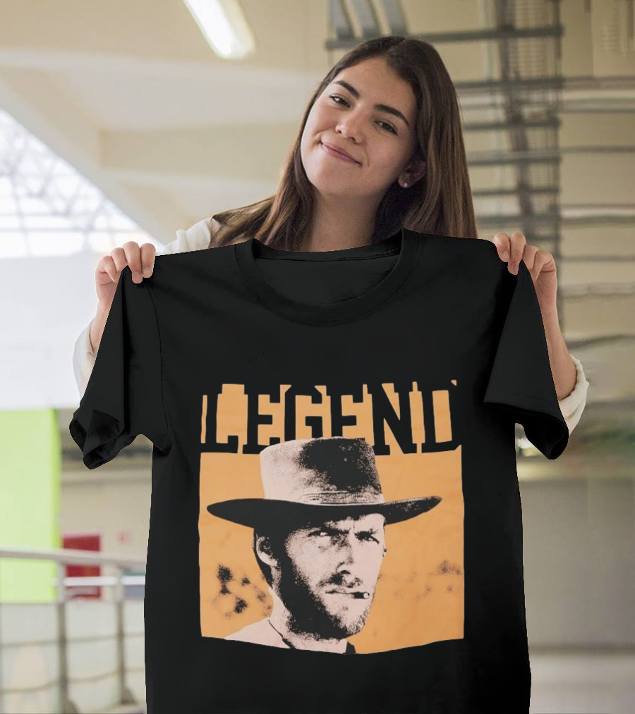Legend Clint Eastwood Smoking Cigar Classic Western T-Shirt