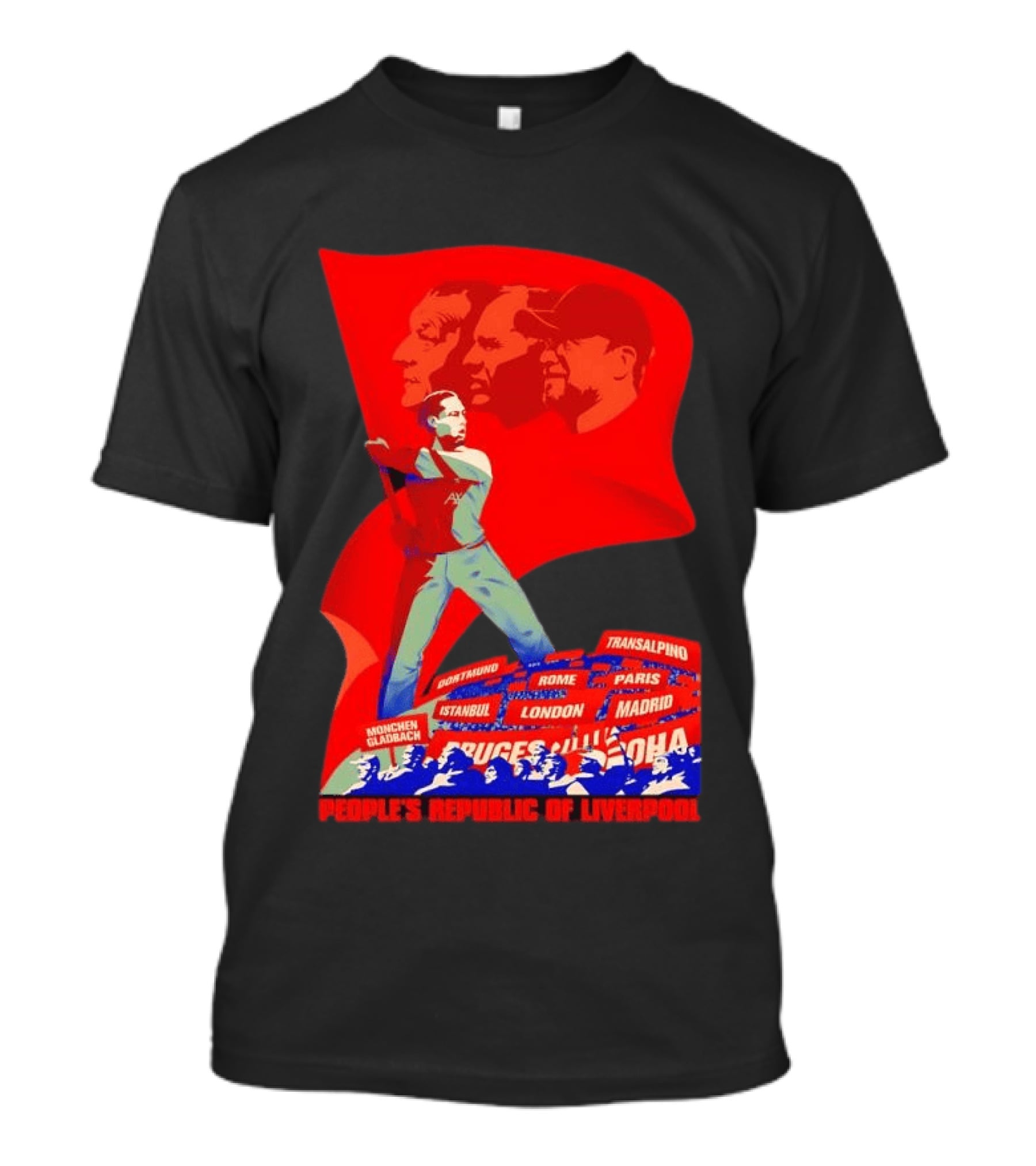 People's Republic Of Liverpool Transalpino Anfield Heroes Reds Cities Flag T-Shirt