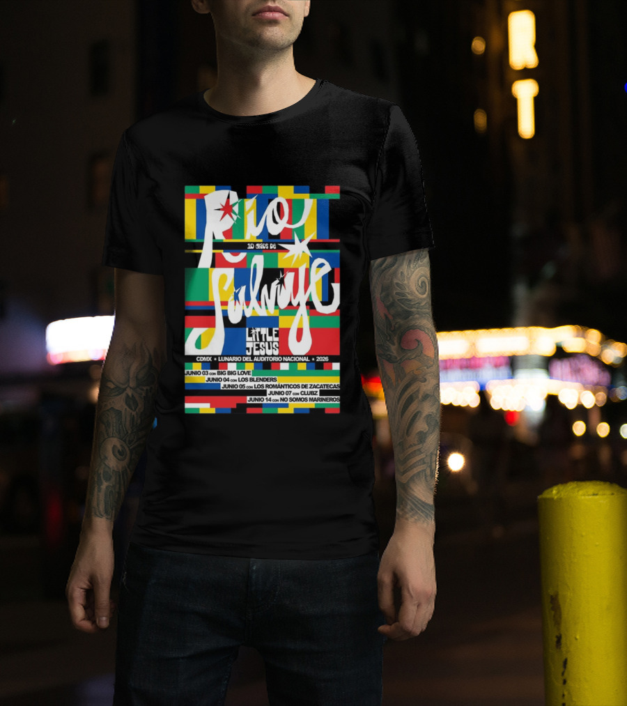 Río Salvaje 10 Años De Little Jesus CDMX Lunario Del Auditorio Nacional 2026 T-Shirt