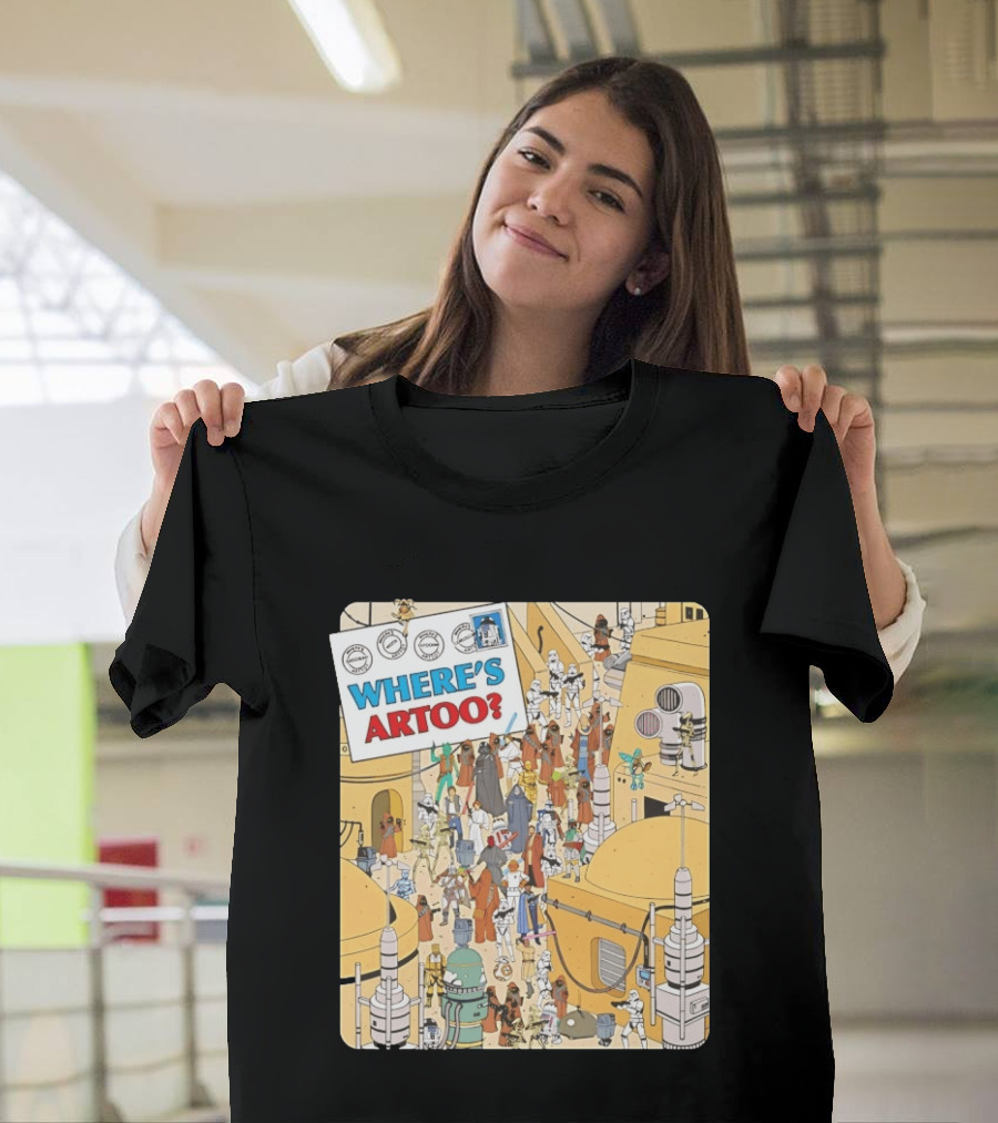 Where's Artoo Star Wars R2 D2 Tatooine Scene T-Shirt