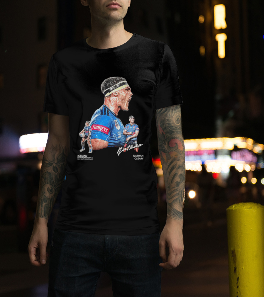 Tooheys Nathan Cleary NSW Blues Rugby Player Collage T-Shirt