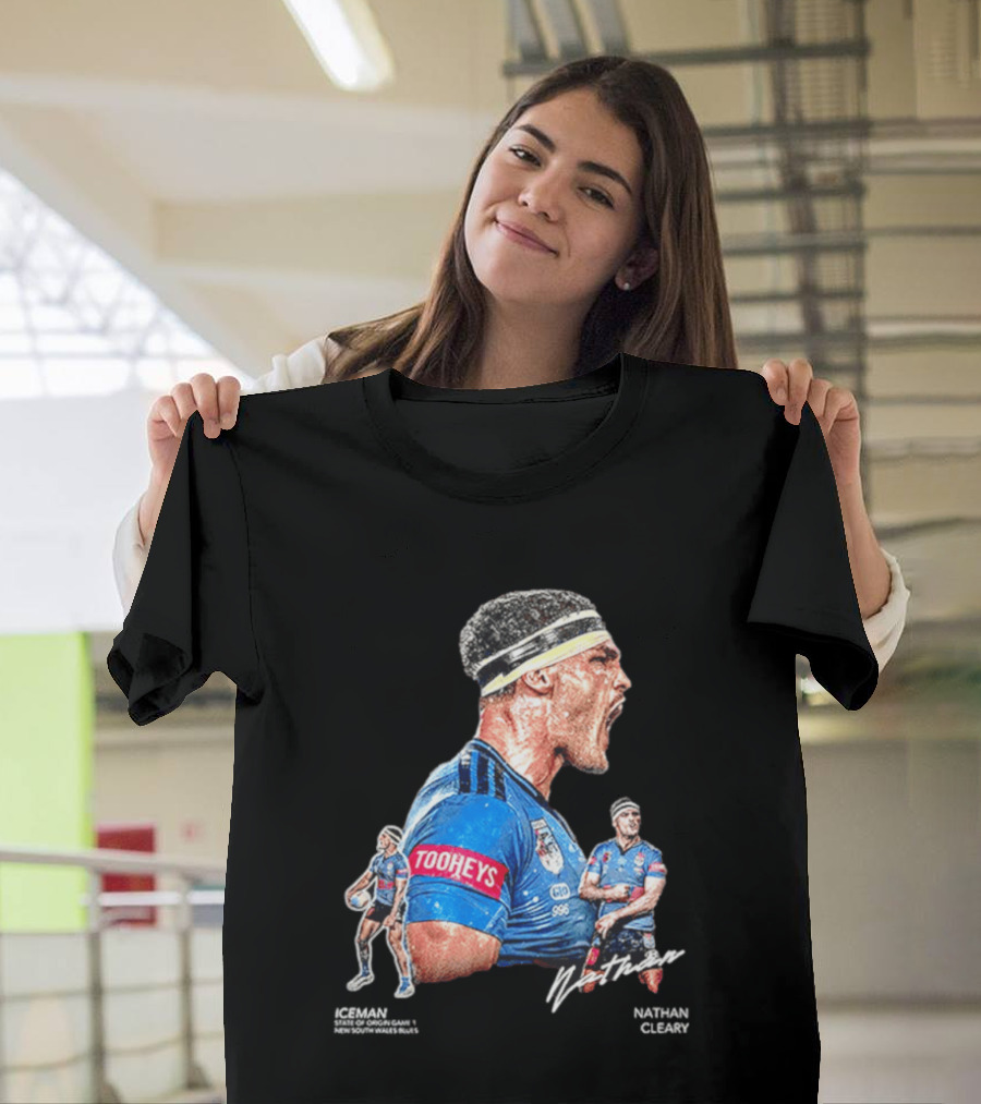 Tooheys Nathan Cleary NSW Blues Rugby Player Collage T-Shirt