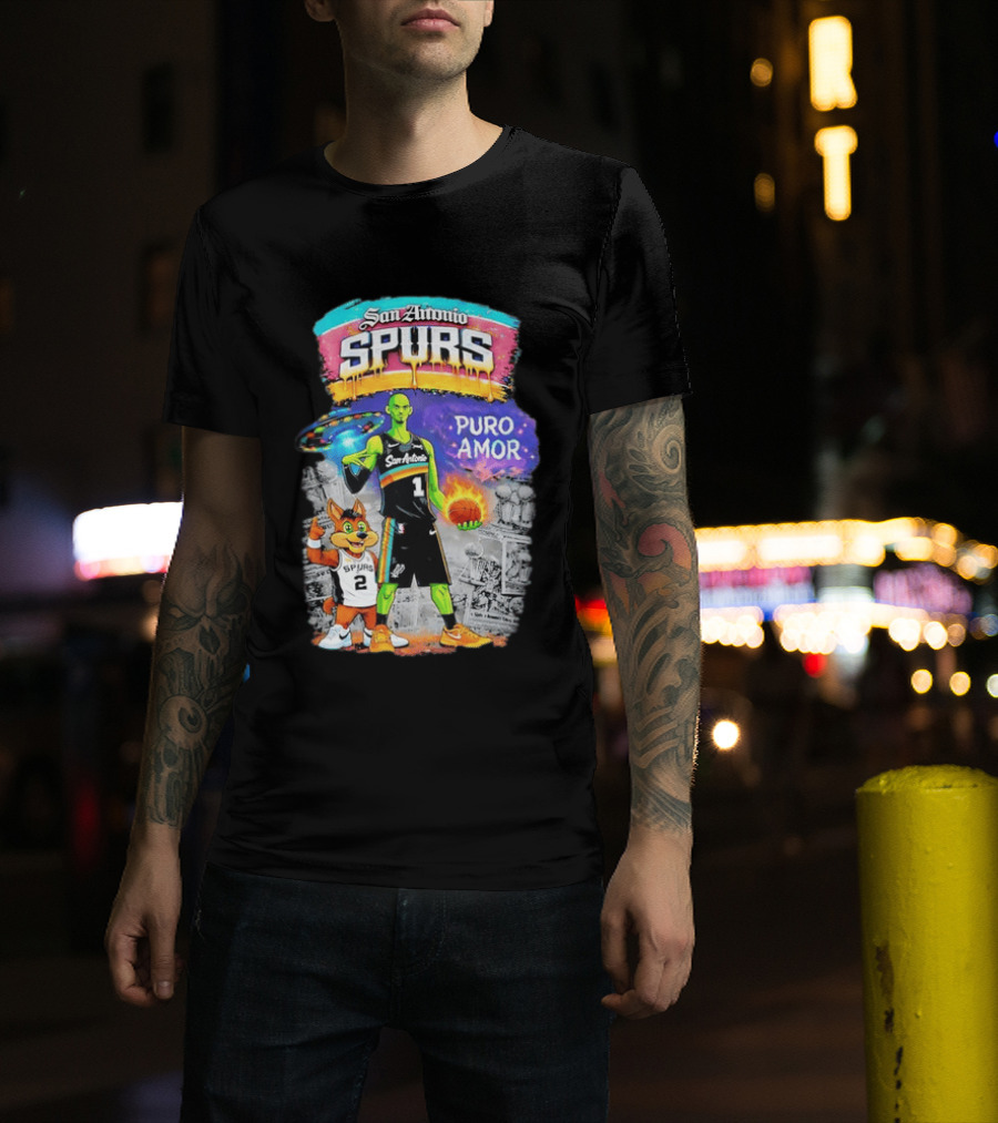 San Antonio Spurs Alien Basketball Puro Amor Fiesta Vibes T-Shirt