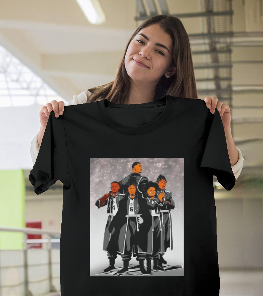 San Antonio Spurs Anime Player Characters 4 5 Basketball Team T-Shirt