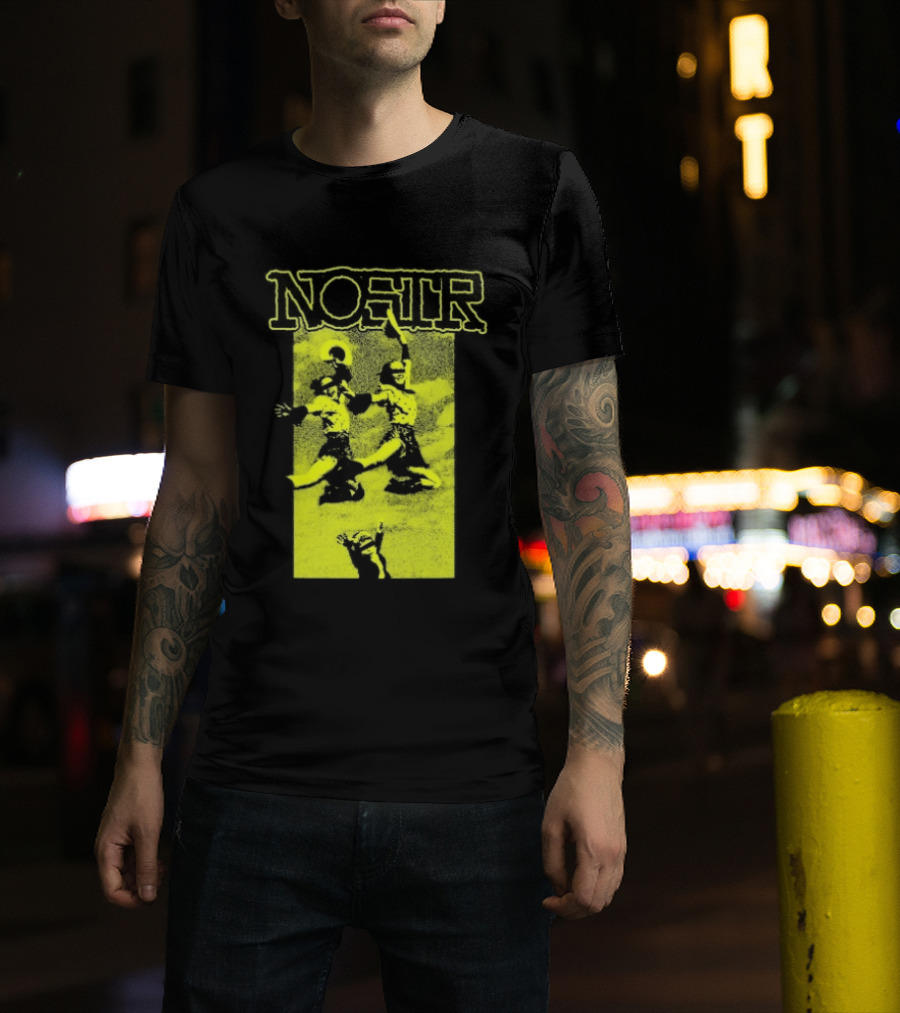 NOSTR Cheerleader Cartoon Character In Bold Font T-Shirt