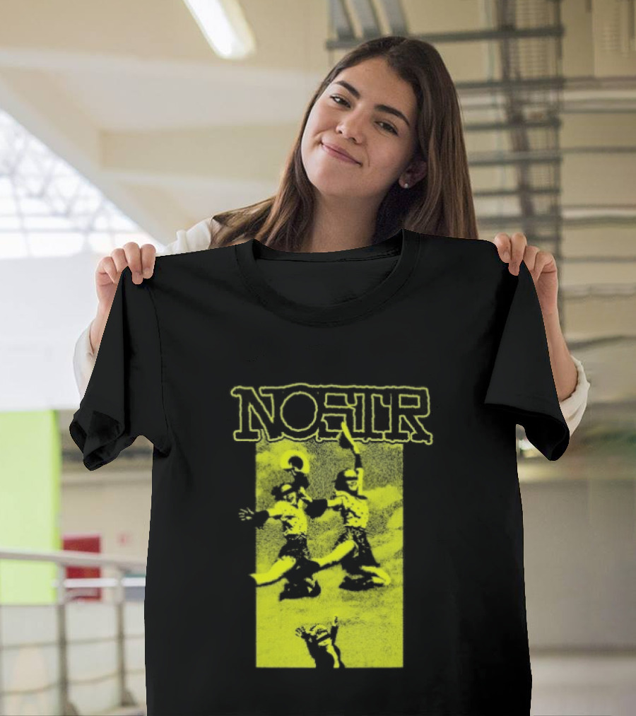 NOSTR Cheerleader Cartoon Character In Bold Font T-Shirt