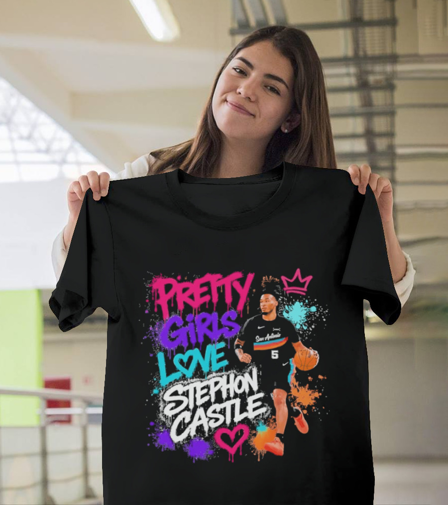 San Antonio Spurs Pretty Girls Love Stephon Castle Basketball T-Shirt