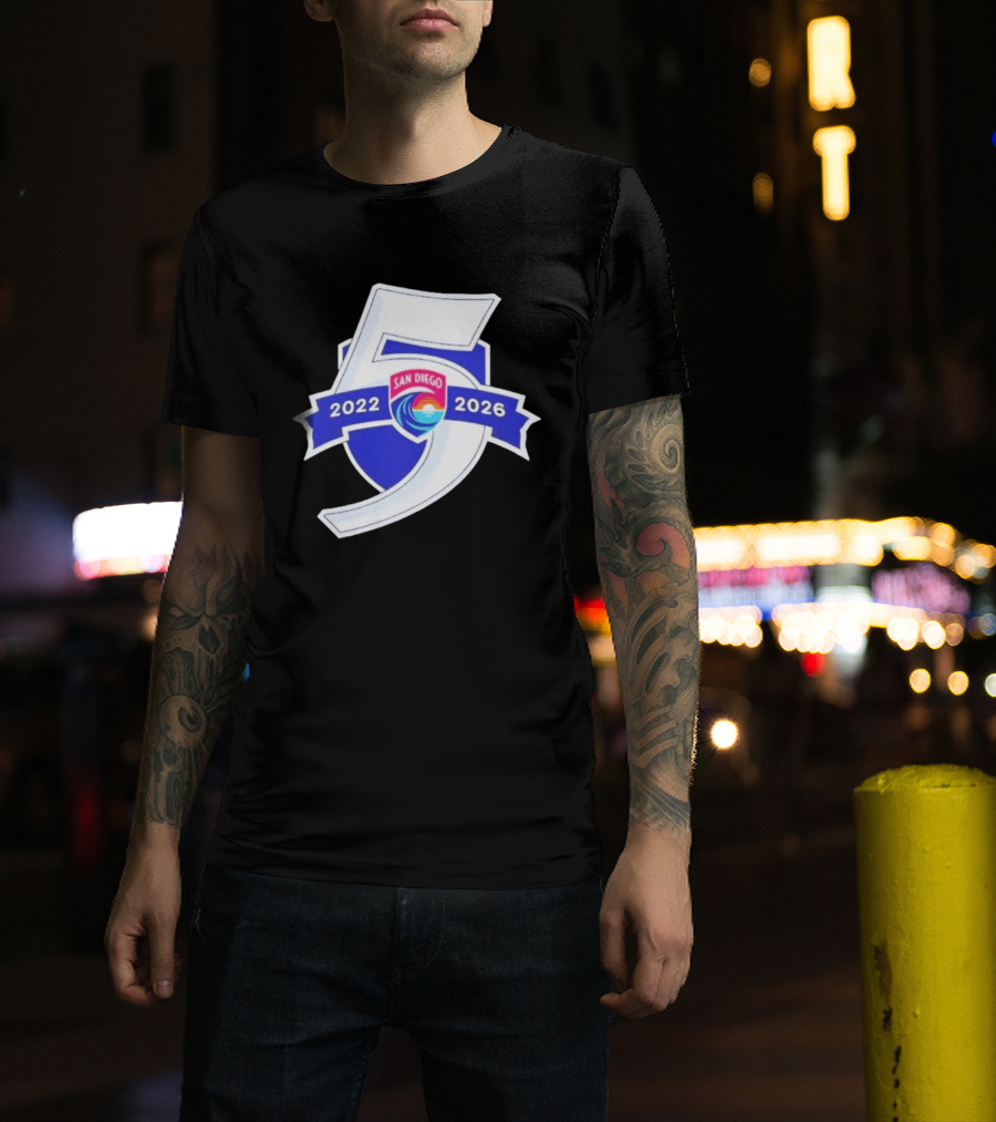 San Diego Wave FC 5 Year Anniversary 2022 2026 T-Shirt