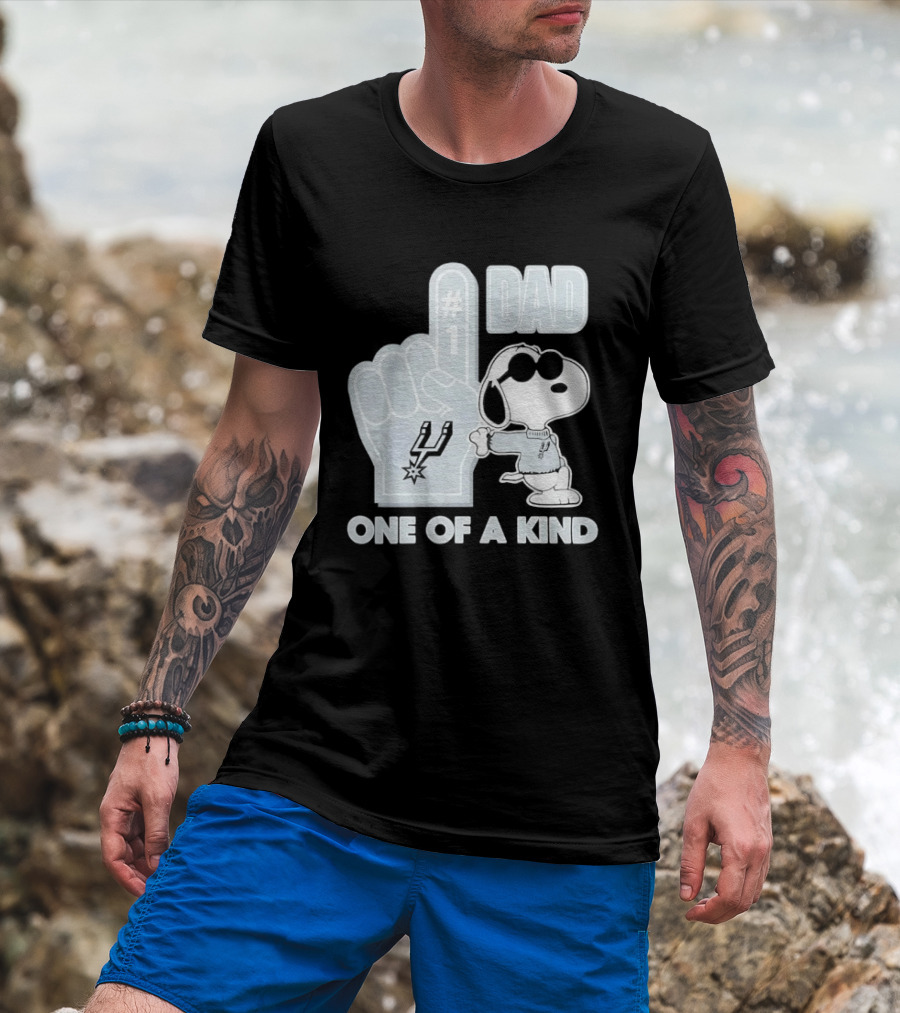 Snoopy Wearing Sunglasses With Spurs Foam Finger One Of A Kind Dad T-Shirt