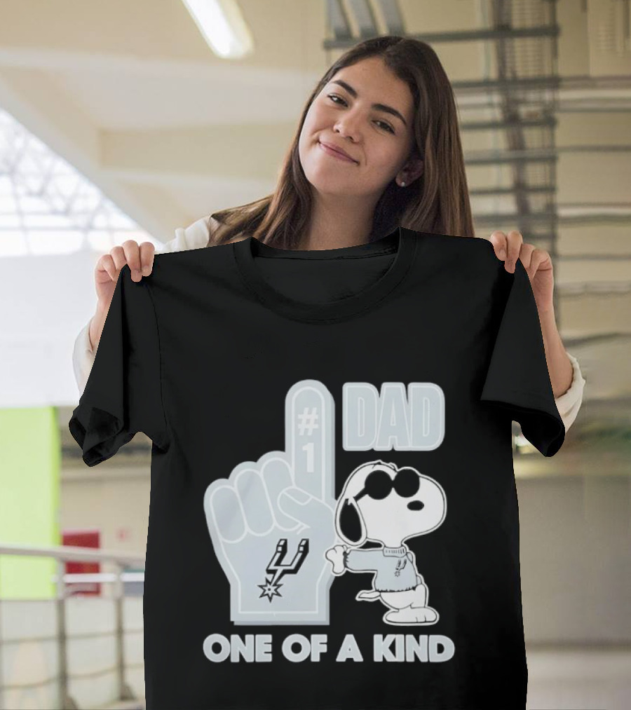 Snoopy Wearing Sunglasses With Spurs Foam Finger One Of A Kind Dad T-Shirt