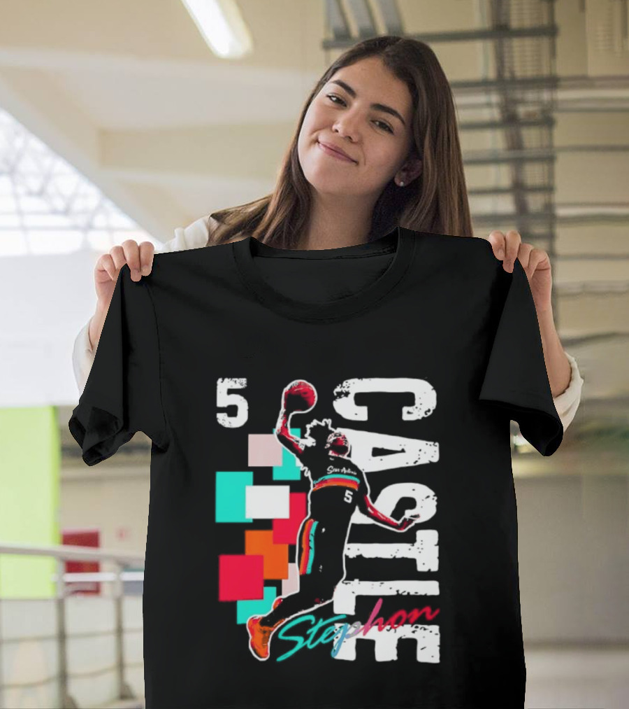 Stephon Castle Number 5 San Antonio Spurs Basketball T-Shirt