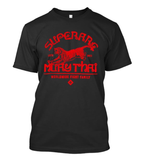 Superbon Muay Thai ESTD 2011 Worldwide Fight Family Red Tiger T-Shirt