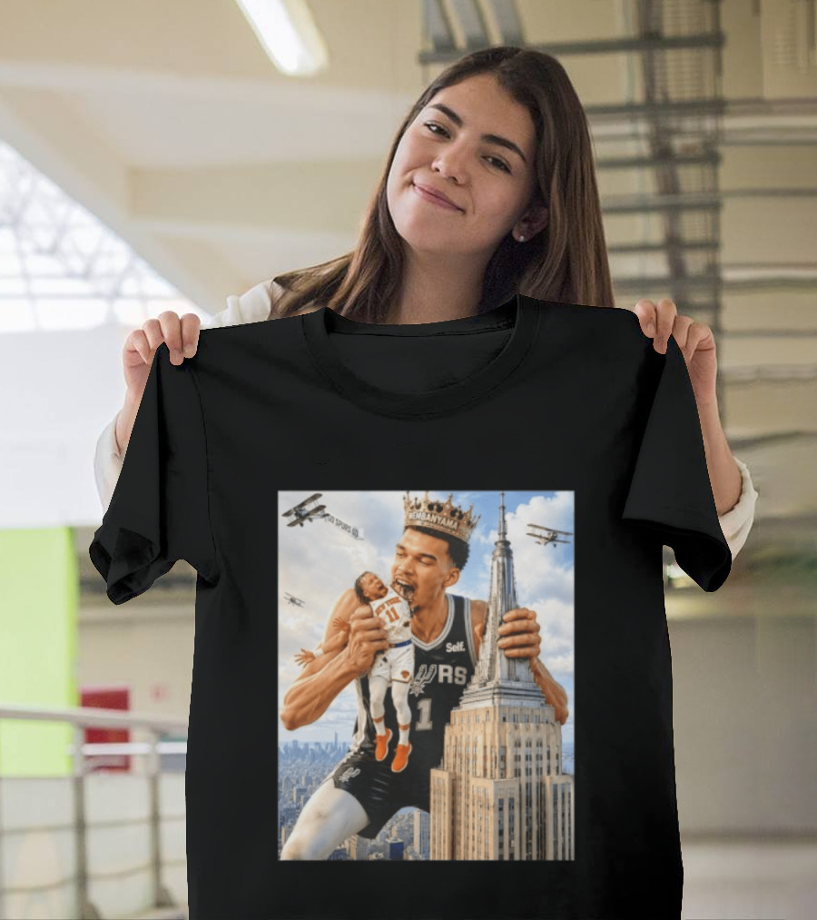 Victor Wembanyama Spurs Empire State Building Jalen Brunson Let's Go Spurs T-Shirt