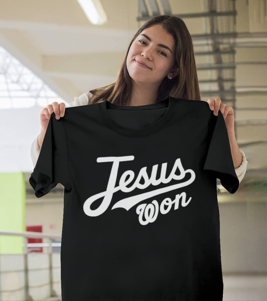 Washington Nationals Jesus Won Baseball Script T-Shirt