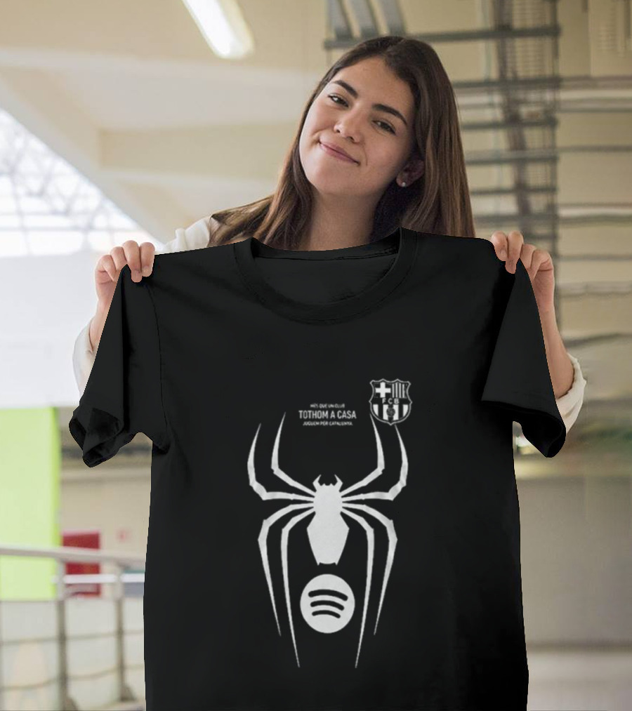 Barcelona Spider Man Venom Julian Alvarez Black Jersey Spotify T-Shirt