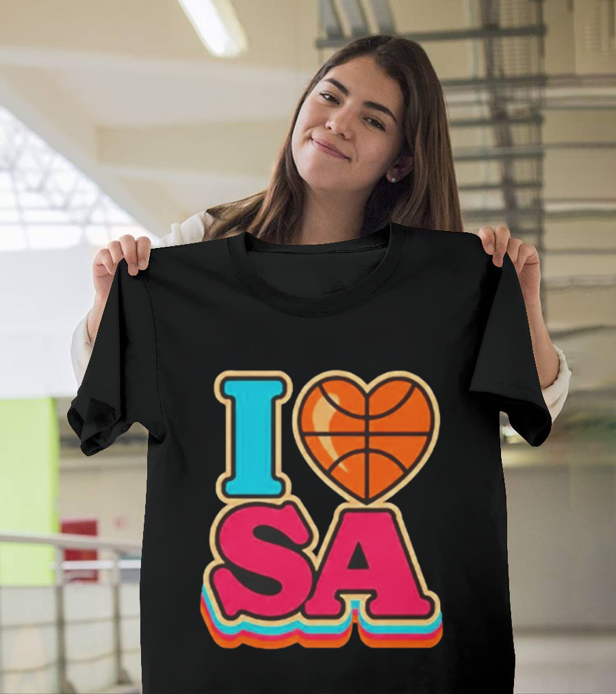 I Heart SA Basketball San Antonio Sports Fan Gear T-Shirt