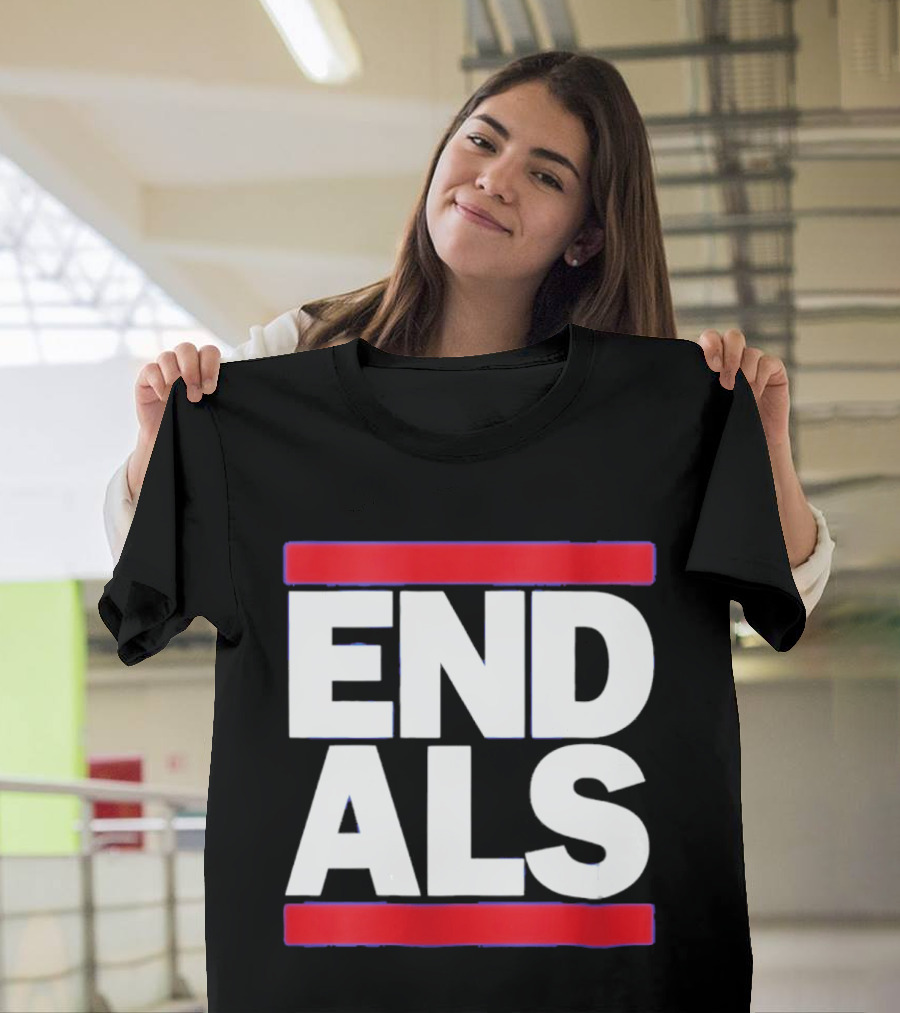 Chicago Cubs Lou Gehrig Day End ALS Campaign Red Blue T-Shirt