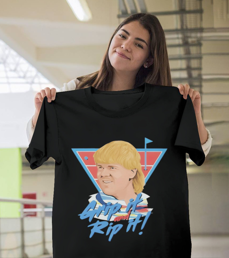 John Daly Bigface Golf Of America 4th Of July Grip It Rip It T-Shirt