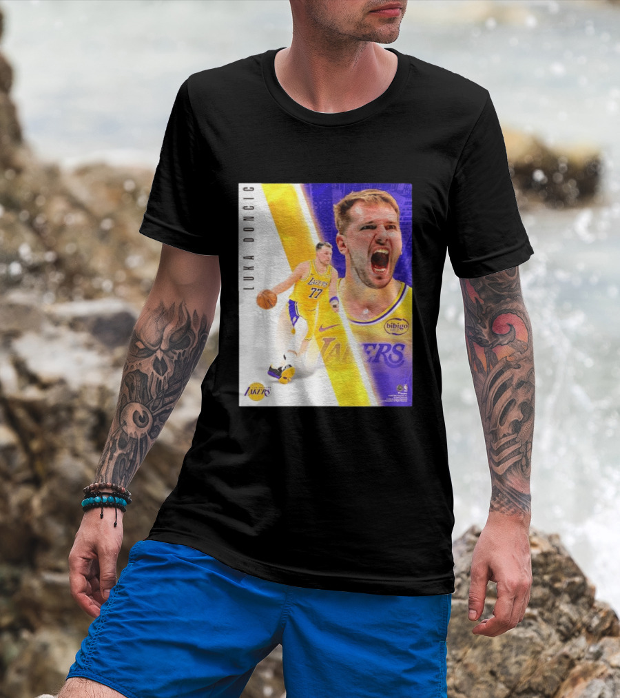 Luka Doncic 77 Los Angeles Lakers Basketball Energetic T-Shirt