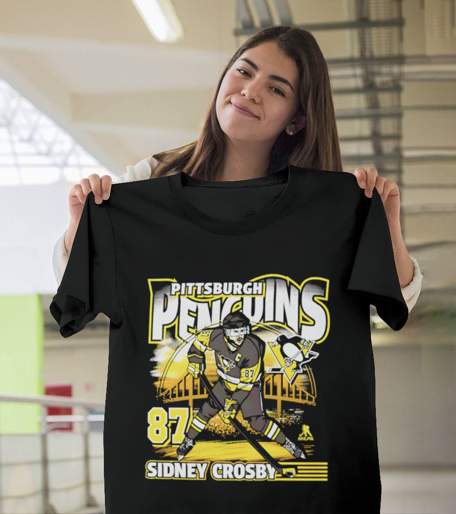 Pittsburgh Penguins Sidney Crosby 87 Hockey Action T-Shirt