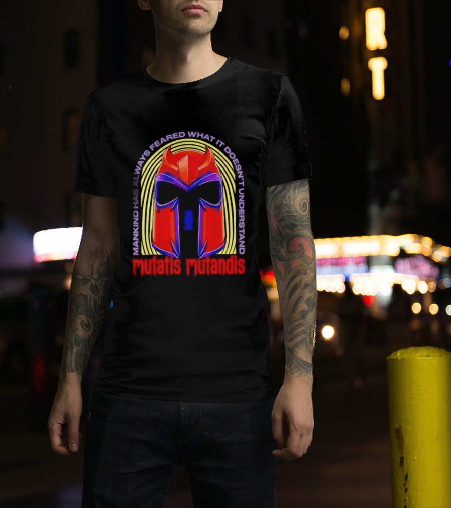 Mutatis Mutandis Mankind Has Always Feared What It Doesn't Understand Red Mask T-Shirt