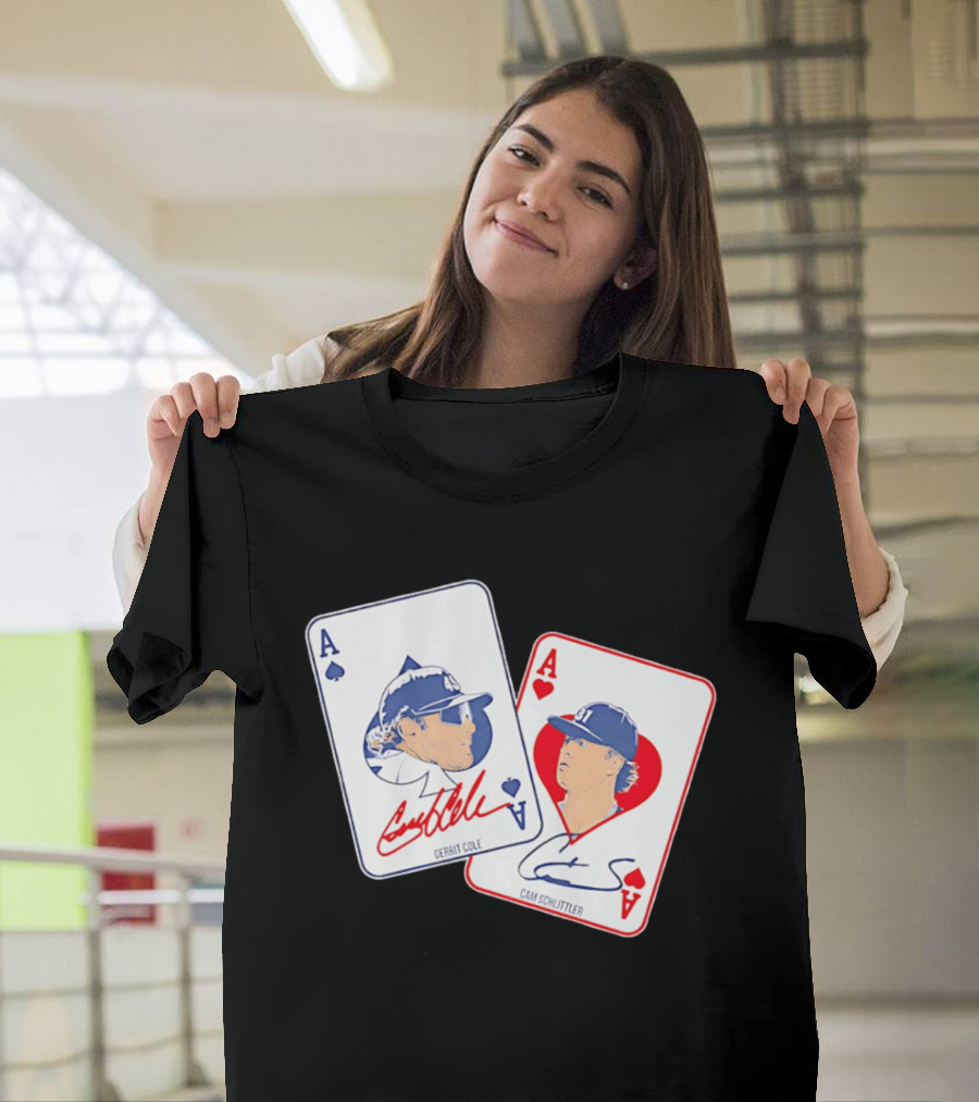 New York Yankees Gerrit Cole Cam Schlittler Pocket Aces Playing Cards T-Shirt