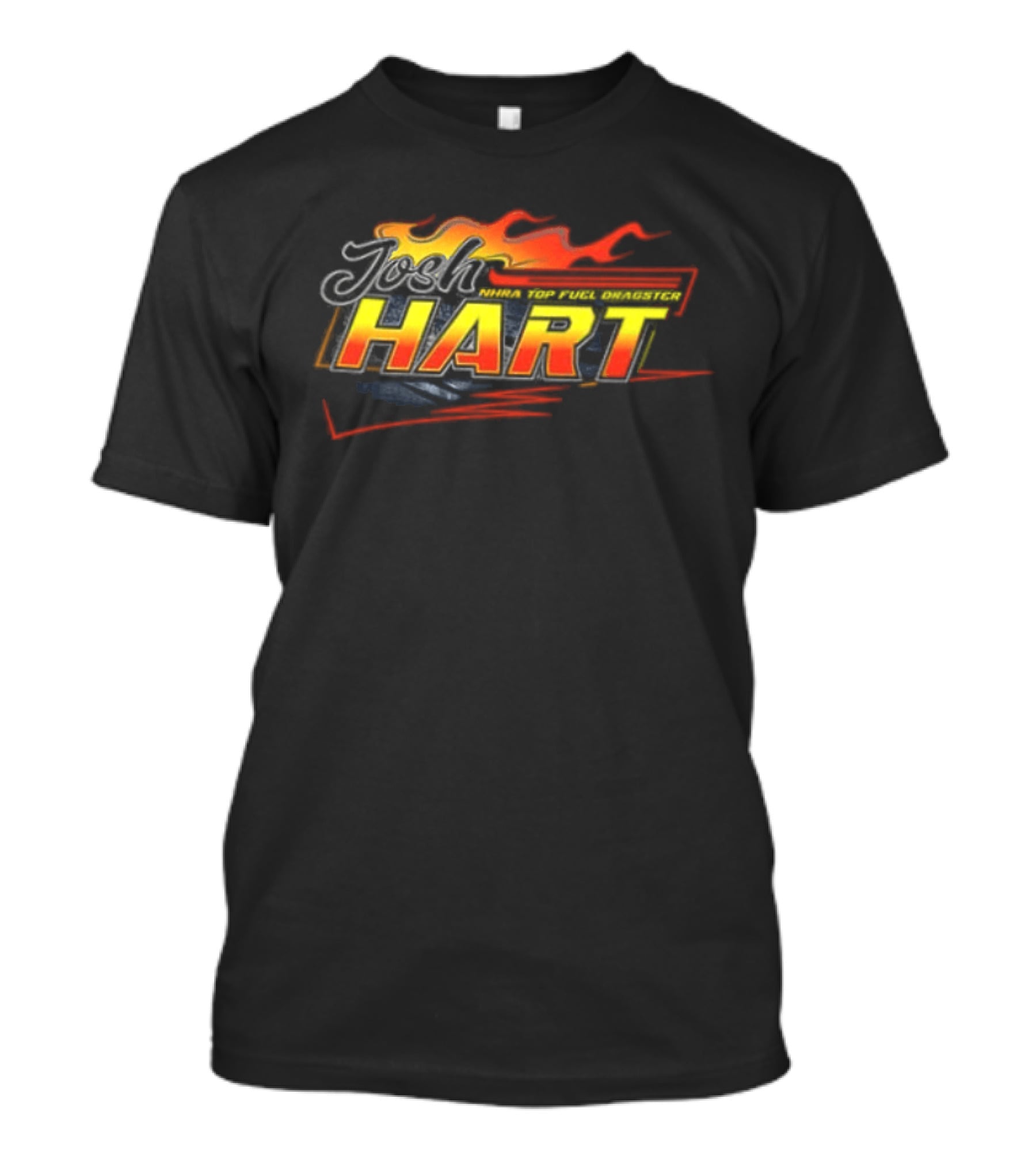 Josh Hart Flames Racing NHRA Top Fuel Dragster 2 Sided T-Shirt