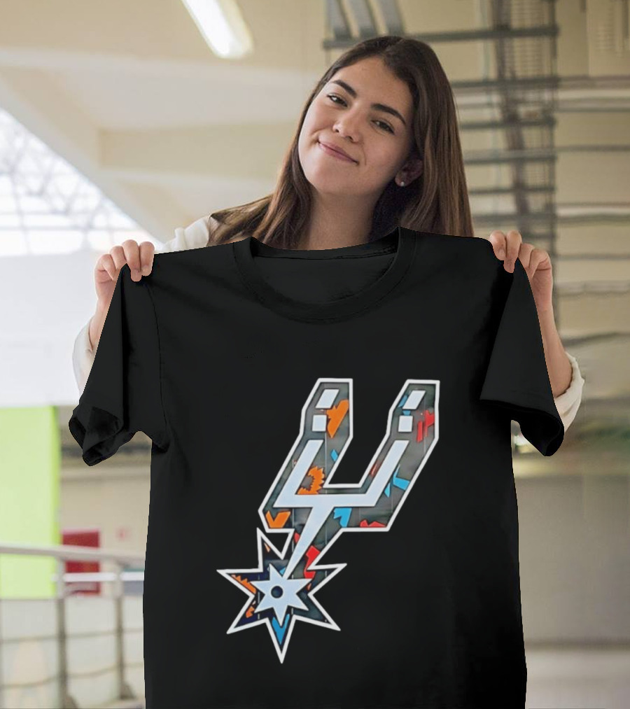 San Antonio Spurs Fiesta Colors Iconic Basketball T-Shirt