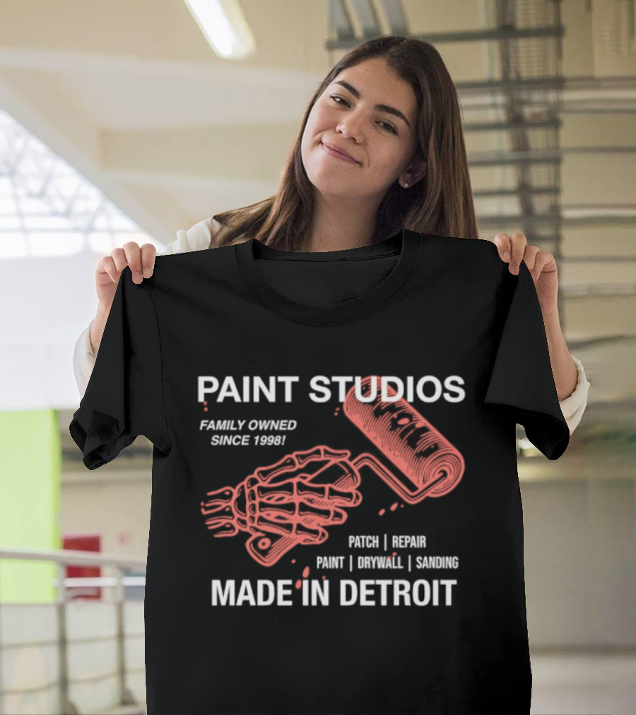 Paint Studios Family Owned Since 1998 Patch Denim Print Upholstery Sewing Made In Detroit T-Shirt
