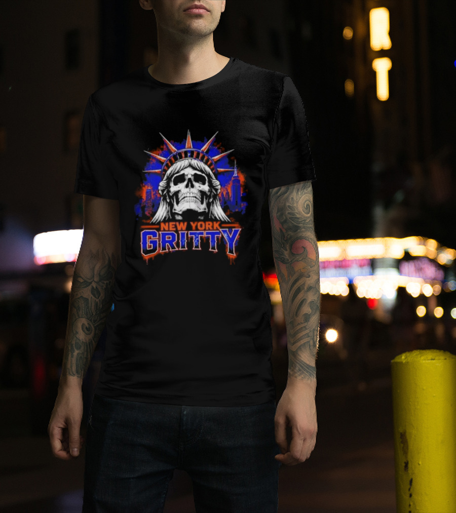 New York Gritty Skull Liberty Knicks T-Shirt
