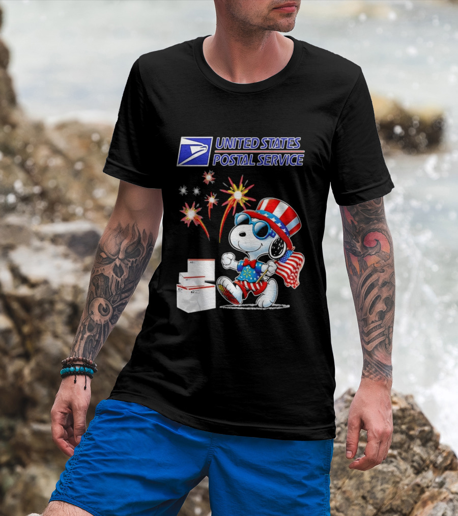 Snoopy Fourth Of July United States Postal Service Patriotic Celebration T-Shirt