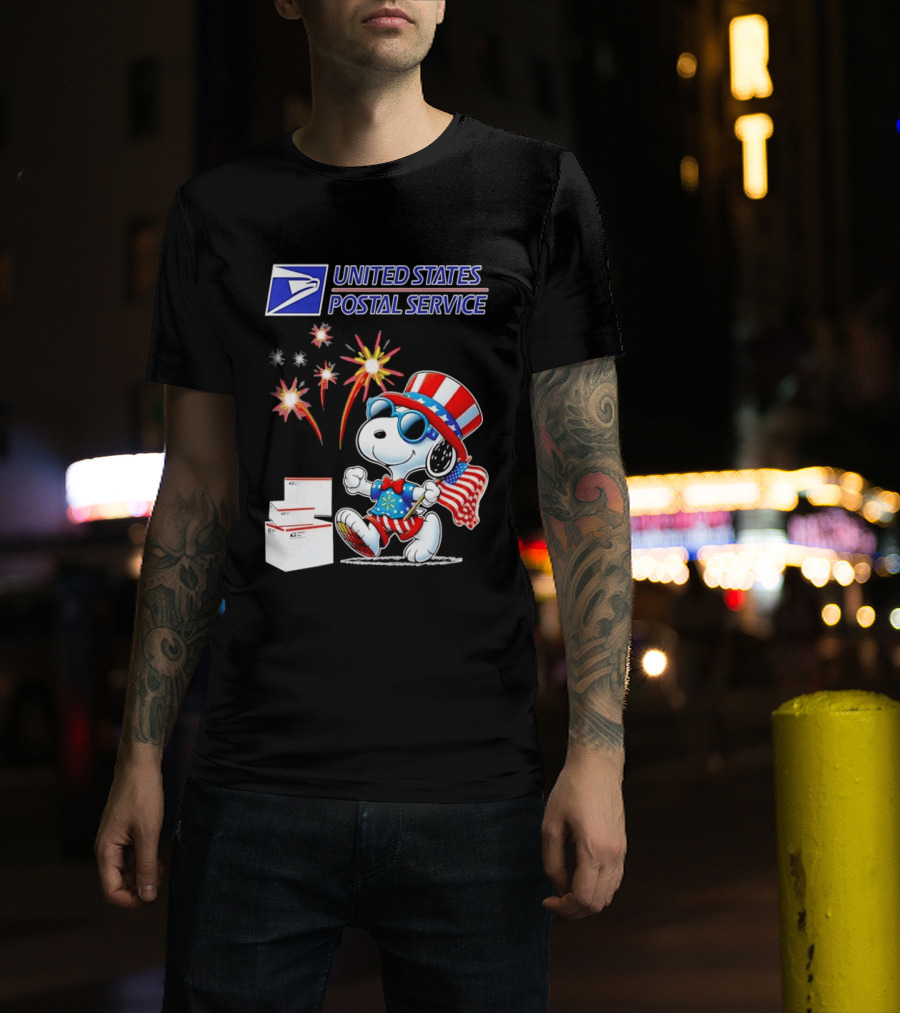 Snoopy Fourth Of July United States Postal Service Patriotic Celebration T-Shirt