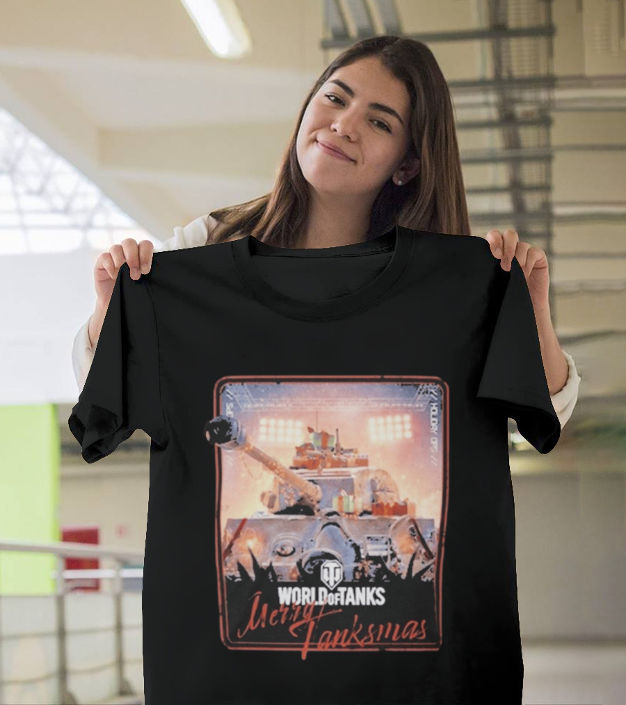 World Of Tanks Merry Tanksmas Holiday Ops Festive Tank T-Shirt
