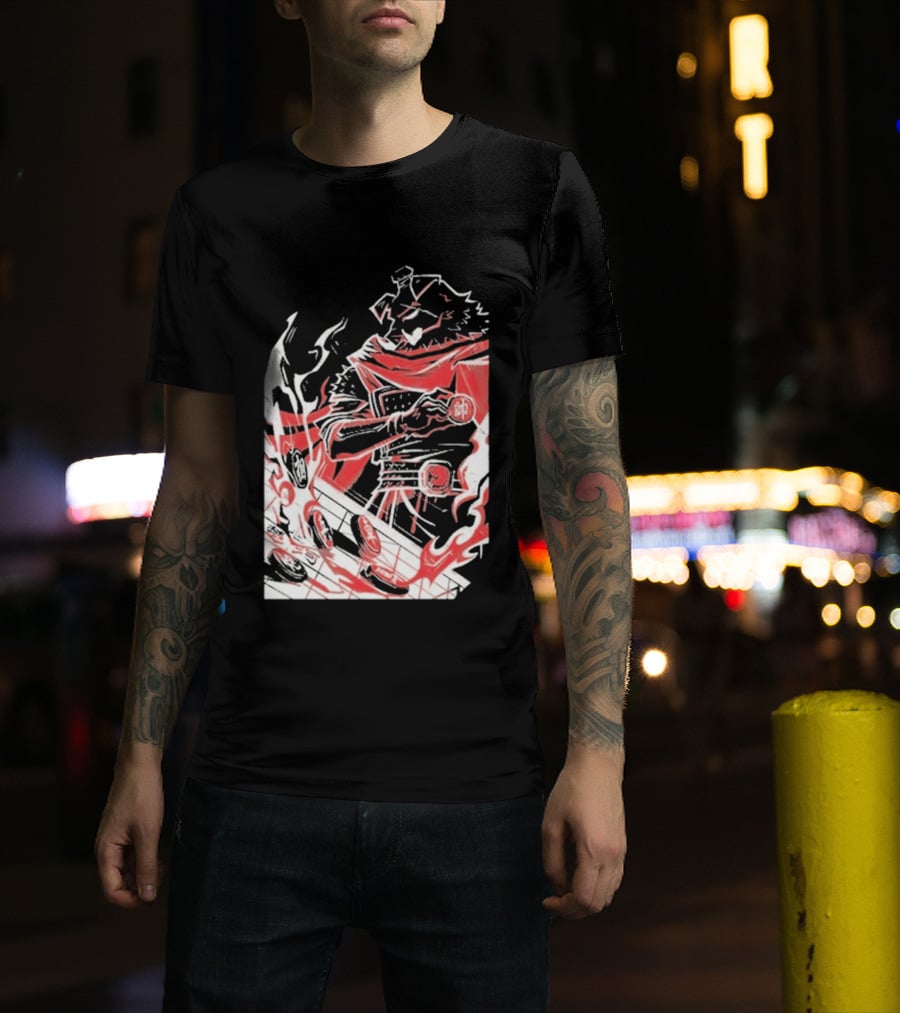 Technoblade Of War Gamer Tribute Epic Medieval Style Scarf And Flames T-Shirt