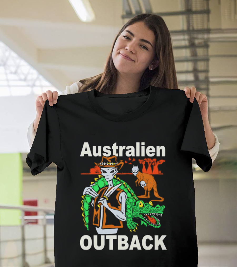 Australien Outback Alien Crocodile Adventure T-Shirt