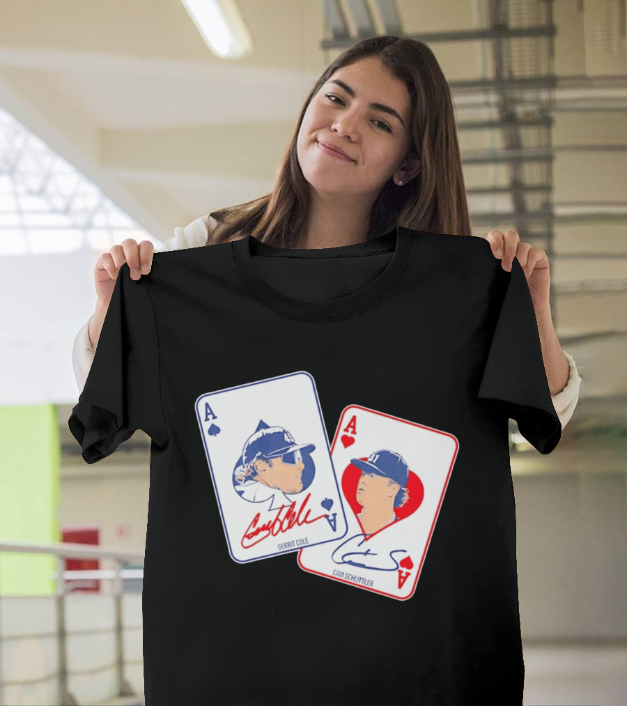 Gerrit Cole Cam Schlittler Ace Of Spades And Hearts Baseball Player Cards Men's T-Shirt