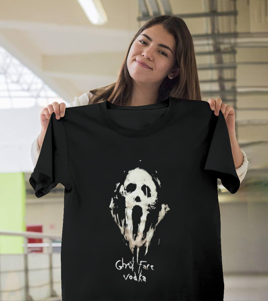 Ghost Face Vodka Skull Art Horror Aesthetic T-Shirt
