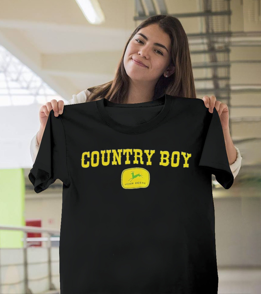 Country Boy John Deere Logo Farming Lifestyle T-Shirt