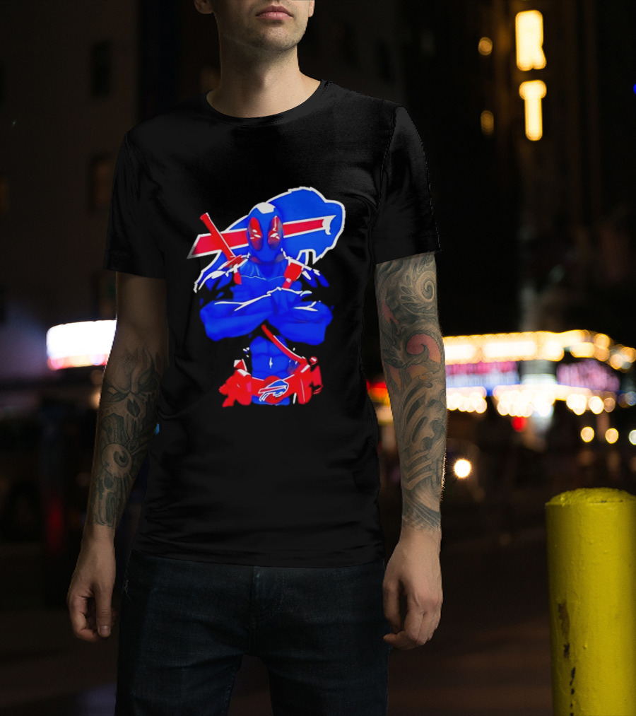 Deadpool Meditation Buffalo Bills Super Hero Football Fan T-Shirt