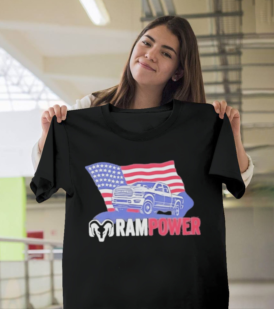 Ram Power American Flag Truck Patriot T-Shirt