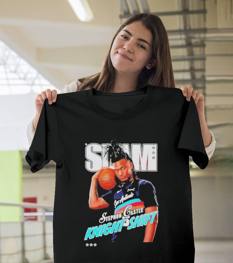 San Antonio Spurs Stephon Castle Slam Knight Shift T-Shirt