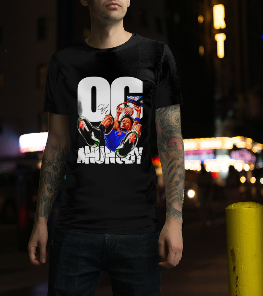 OG Anunoby Dunking New York Knicks Caricature T-Shirt