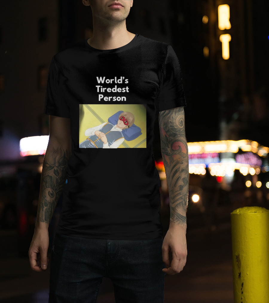 Okita Sougo World's Tiredest Person Anime Character Relaxing T-Shirt