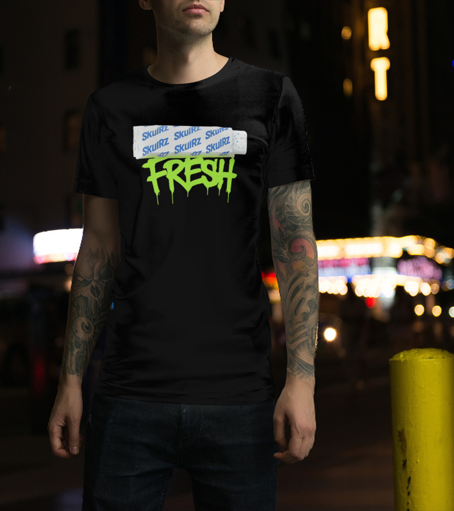 Skulrz Fresh Gum Stylized Wrapper And Green Dripping T-Shirt