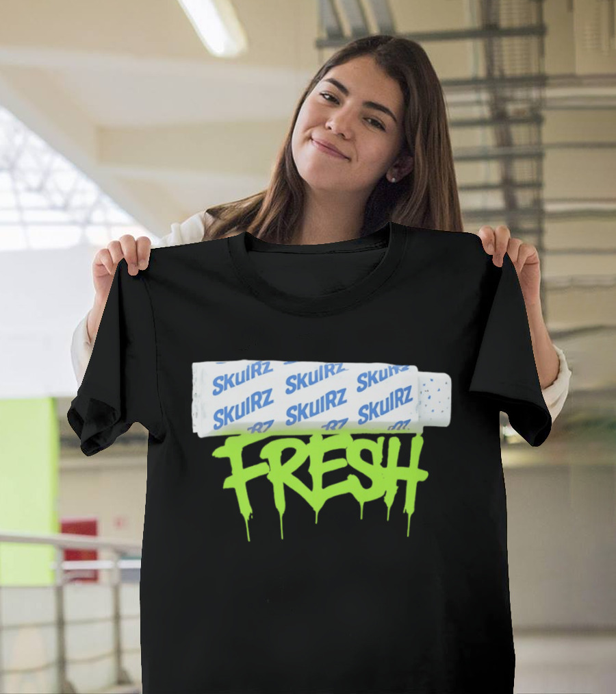 Skulrz Fresh Gum Stylized Wrapper And Green Dripping T-Shirt