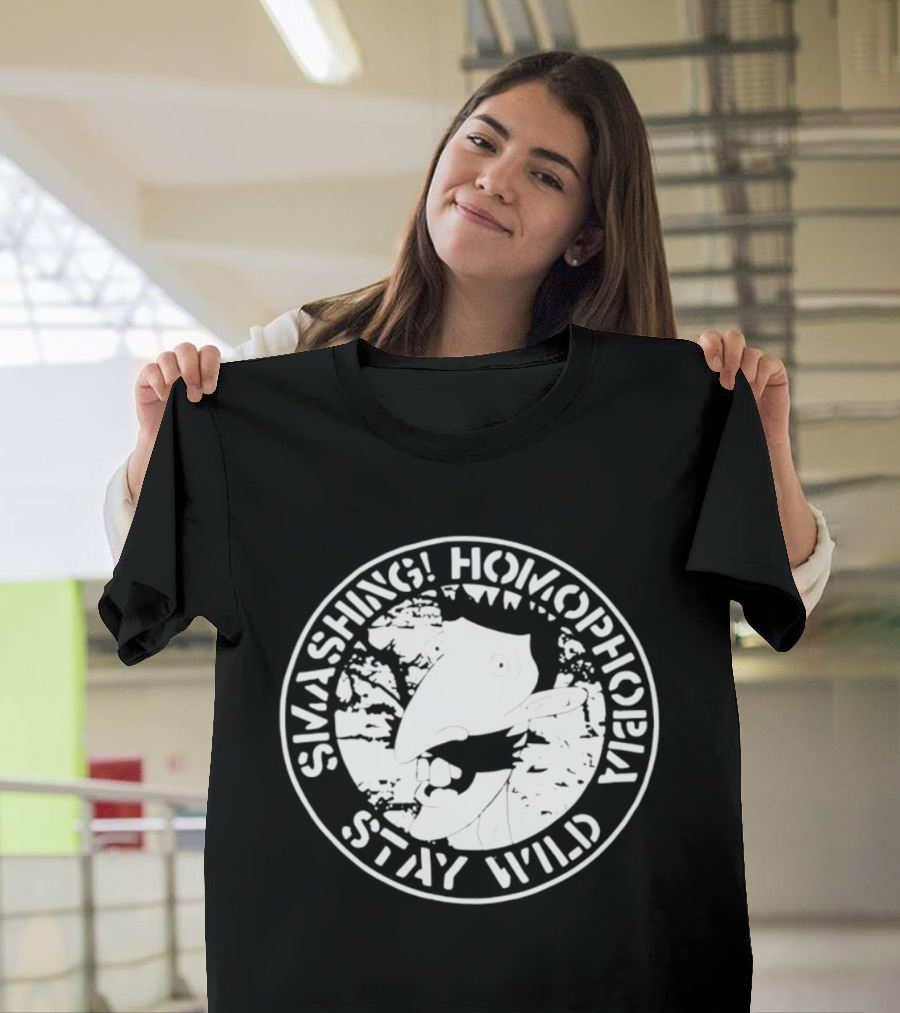 Smashing Homophobia Stay Wild Chameleon Pride Empowerment T-Shirt