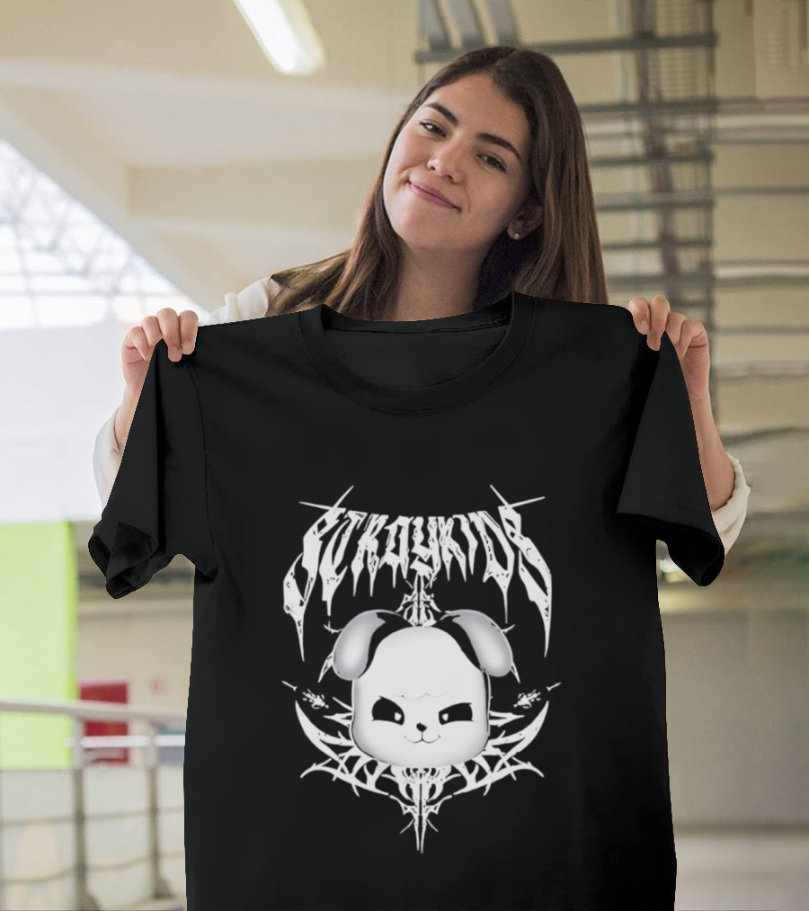 PuppyM Stray Kids Death Metal Style Band T-Shirt